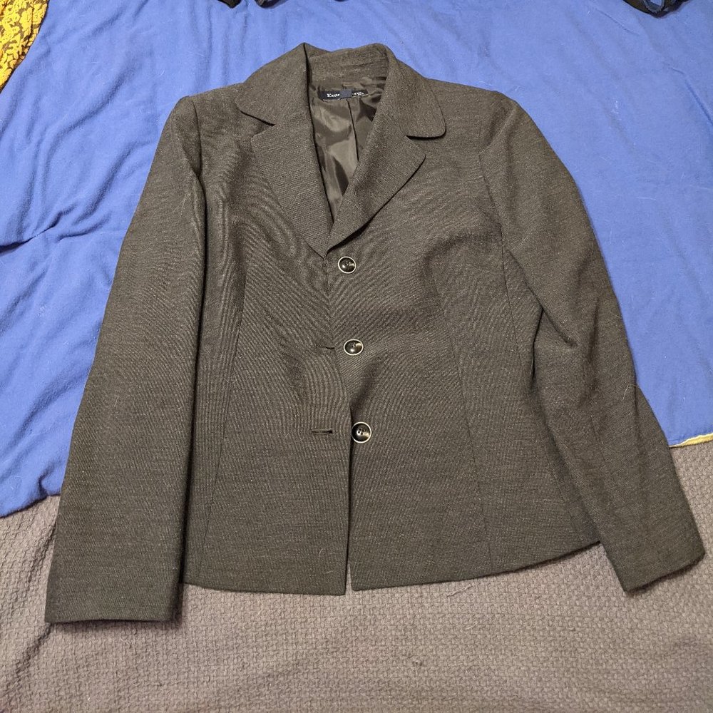 Gray skirt suit with ruffles jacket & skirt included